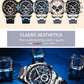 CURREN Top Brand Military Quartz Watches Silver Blue Mens Stainless Steel Chronograph Wristwatch for Male Casual Sporty Clocks