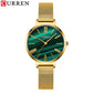 CURREN Fashion Women's Watches Leather Strap Quartz Wristwatch Classic Simple Thin Watch