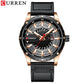 CURREN Watches Top Brand Fashion Leather Wristwatch Casual Quartz Men's Watch New Chic Luminous hands Clock
