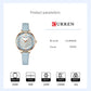CURREN Branded Women's Watches 2021 Lux Elegant Ladies Wristwatch with Leather Bracelet Royal Blue