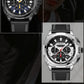 MEGIR Watches for Men Fashion Military Sport Watch Waterproof Date Quartz Casual Wristwatch with Chronograph Leather Strap 2128