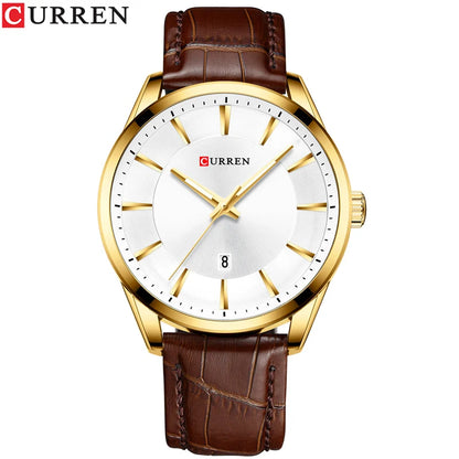 CURREN Simple Men Leather Watch Man Luxury Brand Quartz Watches Relogio Masculino Casual Wristwatch Male Clock Blue