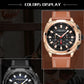 MEGIR Watches for Men Fashion Military Sport Watch Waterproof Date Quartz Casual Wristwatch with Chronograph Leather Strap 2128