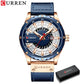 CURREN Watches Top Brand Fashion Leather Wristwatch Casual Quartz Men's Watch New Chic Luminous hands Clock