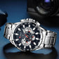 CURREN Luxury Casual Mens Watches Quartz Sports Chronograph Wristwatch Male Stainless Steel Luminous hands Clock