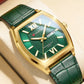 CURREN Luxury Brand Men's Quartz Watch Unique Design Business Tonneau Dial with Day Date Display Luminous Hands Vintage Style