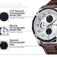 MEGIR Men's Watch Brand Luxury Casual Watch Quartz Chronograph Leather Strap Waterproof Wristwatch Calendar Male Clock 2015