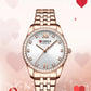 CURREN Classy Dress Watches for Women Stainless Steel Band Clock Female Rhinestone Dial Slim Wristwatches Ladies