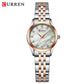 CURREN Ladies Watch with Two-Tone Stainless Steel Bracelet 28mm Dial with Rhinestones Markers Shimmering Shell Dial Elegant Idea