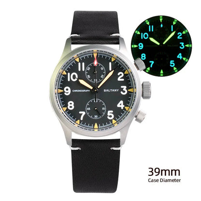 Baltany S5033 Chronograph Watch Man Pilot Watch Waterproof 100MM Sapphire Stainless Steel 39MM Quartz Military Watches For Man