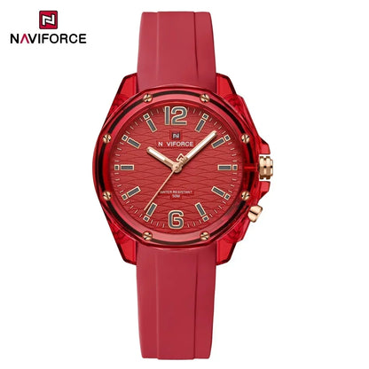 Women Watch NAVIFORCE Fashion Casual Quartz Watches Ladies Waterproof Wristwatch Silicone Band Girl Clock Relogio Feminino 6103