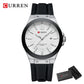 CURREN Fashion Minimalist Men's Watch with Date Display Casual Silicone Strap Quartz Wristwatches Luminous