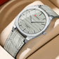 CURREN Men's Minimalist No Seconds Hand Design Quartz Watch, Fashion Slim Lightweight Leather Strap Wristwatches 8480