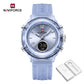 NAVIFORCE Original Watches For Woman Dual Display Lady Retro Female Quartz Watch Waterproof Round Dial Give for Girlfriend gift
