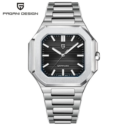 2025 New PAGANI DESIGN 37MM Square Men Quartz Watches Luxury Sapphire Glass AR Coated Business Watch VH31 Luminous Watch for Men
