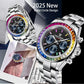 PAGANI DESIGN PD1644 Men Quartz Watch Rainbow Bezel Stainless Steel 100M Waterproof Men Watch VK63 Sapphire Chronograph