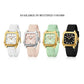 CURREN Elegant Simple Watch for Women Luxury Dress Square Dial Silicone Strap with Luminous Hands New Quartz Wristwatch