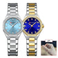 CURREN Luxury Elegant Wristwatches with Stainless Steel Band,Stylish Quartz Watch with Sparkling Rhinestone Dial for Gift