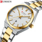 CURREN Fashion Dress Quartz Watches for Men/Women Minimalist Design Dial with Luminous Hands Stainless Steel Band