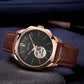 MEGIR Retro Men's Wristwatch Luxury Automatic Mechanical Watches Leather Sapphire 5ATM Waterproof Watch Relogio Masculino 62073