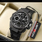 SANDA 6008 Wristwatches Waterproof Swimming Military Watch Men Sports Watches Dual Display Analog Digital LED Electronic Quartz