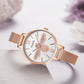 MEGIR Fashion Women Ladies Bracelet Quartz Female Watches Rose Steel Mesh Women Dress Diamond Wristwatch Clock Montre Femme