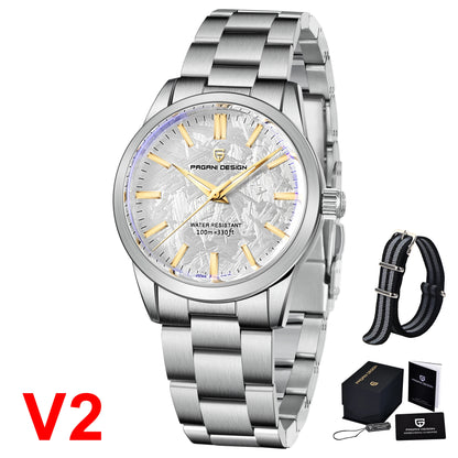 Pagani Design Men's Watch PD-1734 Japan Quartz Luminous Dial Stainless Steel Band 40MM Sapphire Glass Waterproof Wristwatch+GIFT