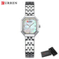 CURREN Elegance Dress Women's Watch with Rectangle Dial Silvery Stainless Steel Bracelet Vintage Minimalist Quartz Wristwatch