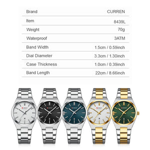 CURREN Fashion Luxury Brand Women's Watches New Simple Quartz Wristwatch with Stainless Steel Bracelet Luminous Hands