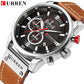 CURREN 8291 Mens Quartz Chronograph Watch Casual Leather Military Sport Fashion Gentleman Wristwatch