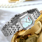 CURREN Elegance Dress Women's Watch with Rectangle Dial Silvery Stainless Steel Bracelet Vintage Minimalist Quartz Wristwatch