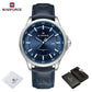 NAVIFORCE Quartz Dress Watch For Men Simple Original Leather Man Watches Waterproof Luminous Business Hand Calendar Clock Gift