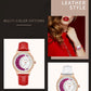 MEGIR Diamond Women Luxury Watch Elegant Ladies Quartz Wristwatch Female Bracelet Watches Waterproof Leather Dress Clock 4218