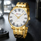 CURREN New Simple Style Stainless Steel Wristwatches for Men Luxury Brand Business Quartz Watch with Roman Numbers