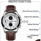 MEGIR Men's Watch Brand Luxury Casual Watch Quartz Chronograph Leather Strap Waterproof Wristwatch Calendar Male Clock 2015