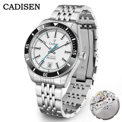 CADISEN NEW Mechanical Wristwatch For Men Automatic Watch Men Japan MIYOTA 8215 Ceramic Bezel 10Bar Waterproof Mens Watches