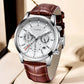 LIGE New Brown Leather Watch for Men Fashion Top Brand Luxury Men's Quartz Wristwatches Casual Waterproof Luminous Chronograph