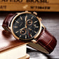 LIGE New Brown Leather Watch for Men Fashion Top Brand Luxury Men's Quartz Wristwatches Casual Waterproof Luminous Chronograph