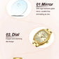 CURREN Silim Simple Quartz Watch for Women Luxury Vintage Wristwatch Luminous Hands Stainless Steel Bracelet Women's Dress Watch