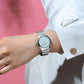 CURREN Luxury Classic Quartz Watch for Women Round Dial with Rhinestones Stainless Steel Bracelet Elegant Dress Wristwatch