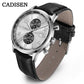 CADISEN Men Watch Quartz Luxury Brands MIYOTA 0S11 Movement Chronograph Sunburst Salmon Dial AR Coated Glass Waterproof Watches
