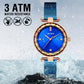 MEGIR Luxury Rose Gold Watch Women Bracelet Casual Quartz Wristwatches Steel Mesh Band Waterproof Ladies Watches Reloj Mujer