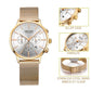 MEGIR Fashion Watches for Women Luxury Elegant Ladies Clock Chronograph Stainless Steel Strap Quartz Wristwatch Reloj Mujer 2011