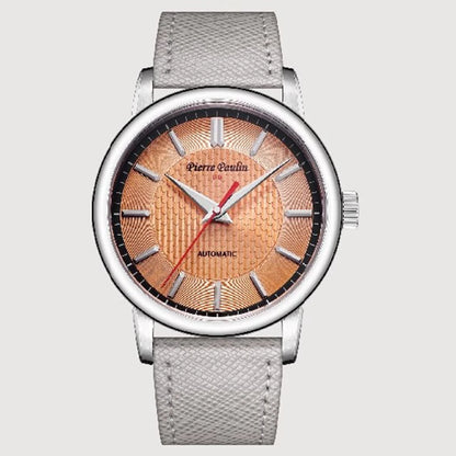 Pierre Paulin Salmon Dial Business Series Sapphire Automatic Mechanical Watch Men's NH38 Waterproof Leather Watch 2024 New
