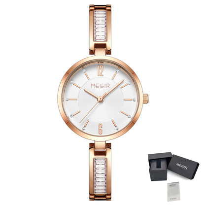 MEGIR Luxury Women Bracelet Quartz Watches Elegant Fashion Ladies Waterproof Dress Clock Wristwatch for Female Relogio Feminino