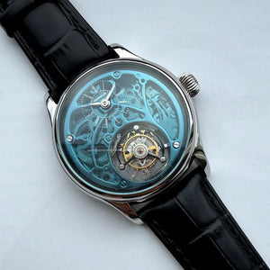Merkur 100% Tourbillon Watch Transparency Skeleton Men's Sapphire Watch For Men Mechanical Wristwatches Relogio Masculino 42mm