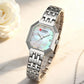 CURREN Elegance Dress Women's Watch with Rectangle Dial Silvery Stainless Steel Bracelet Vintage Minimalist Quartz Wristwatch