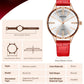 MEGIR Luxury Woman Wristwatch Elegant Waterproof Leather Strap Female Quartz Watches Diamond Dress Clock Gifts for Ladies 4213