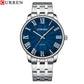 CURREN New Simple Style Stainless Steel Wristwatches for Men Luxury Brand Business Quartz Watch with Roman Numbers