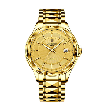 LIGE Top Brand Luxury Automatic Mechanical Watches For Men Fashion Tungsten Steel Waterproof Sapphire Watch Men Reloj Hombre+BOX